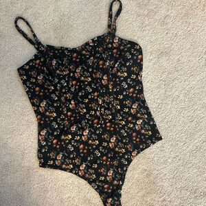 Floral Black Bodysuit